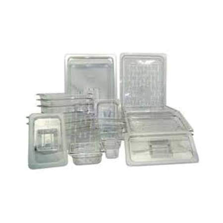 Lid For Food Pan Half Size, Clear Notched Cover, Polycarbonte